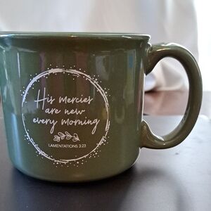 Inspirational Green Mug His mercies are new every morning unbranded